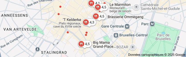 Restaurant Belge au Cœur du Centre-Ville de Bruxelles